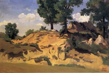 地味なシーン Painting - ラ・セルペンタラの木と岩 ジャン・バティスト・カミーユ・コロー